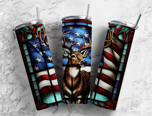 Deer Stained Glass 20 oz Tumbler