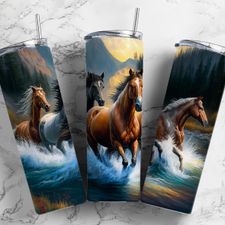 Alcohol Ink Horse 20 oz Tumbler