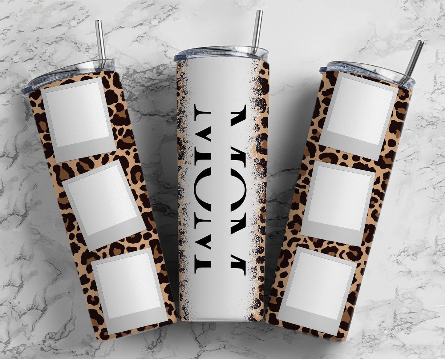 Mom Split Polaroid Seamless 20 oz Tumbler