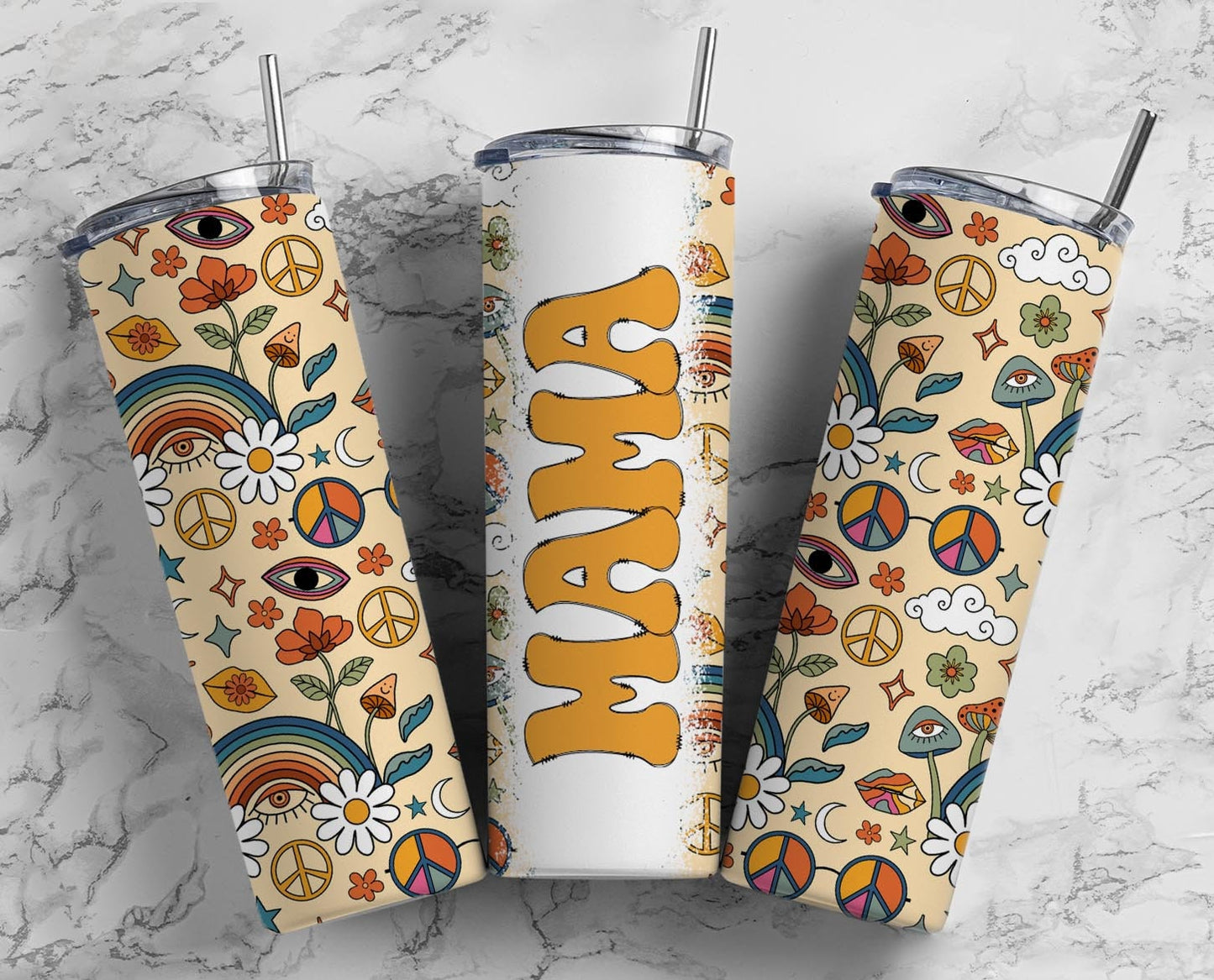 Retro Hippy Mama 20 oz Tumbler