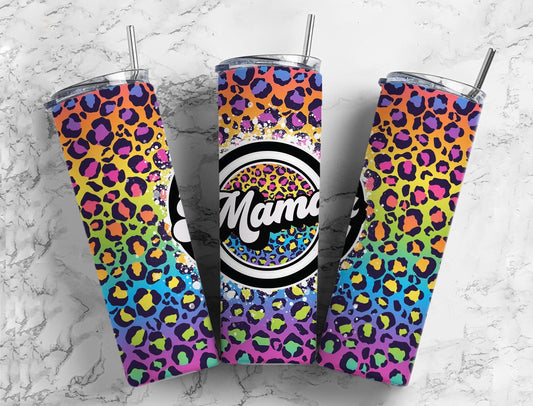 Leopard Print Rainbow Mama Retro 20 oz Tumbler