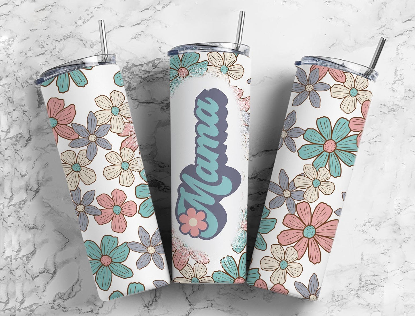 Retro Mama Aesthetic Floral 20 oz Tumbler