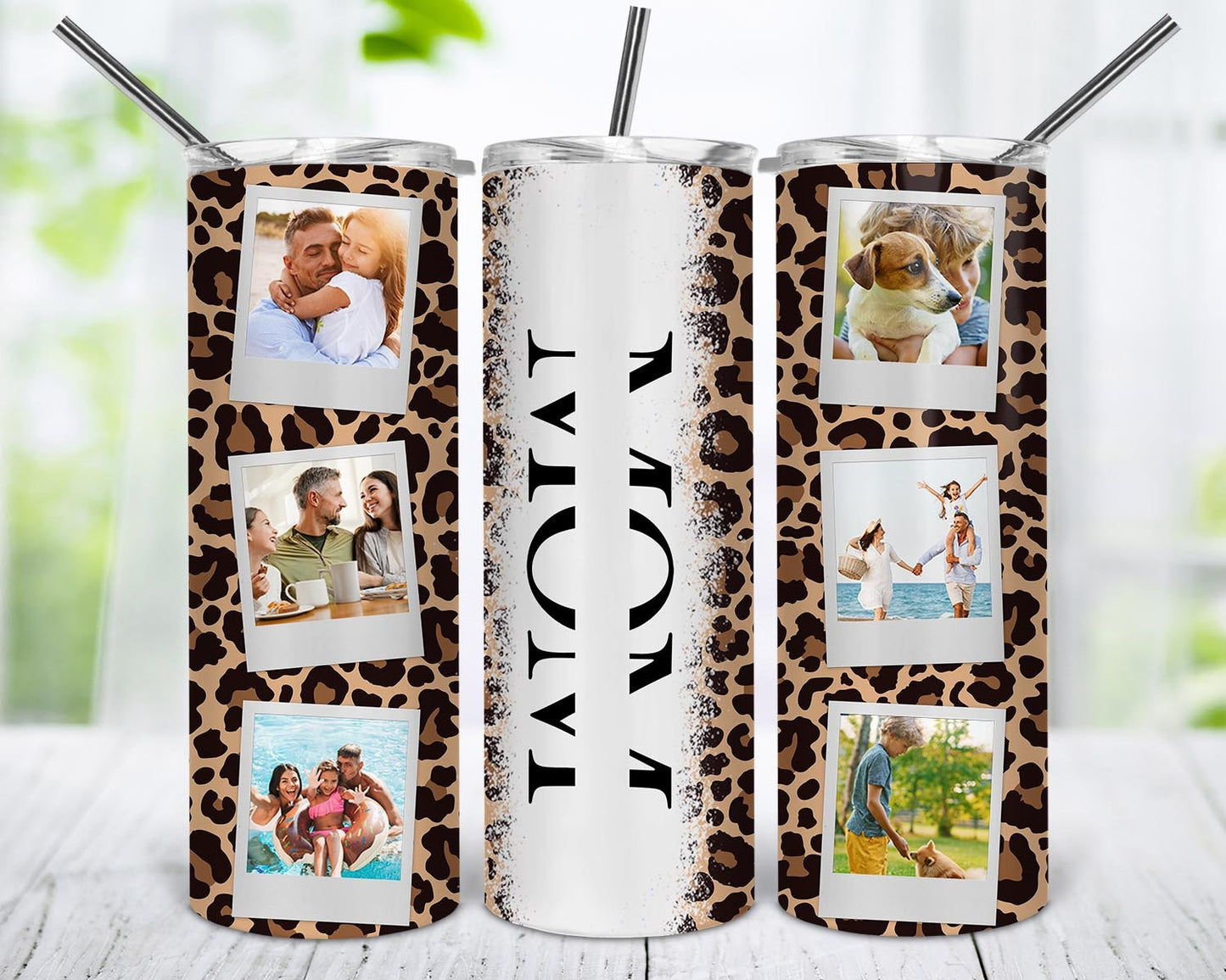 Mom Split Polaroid Seamless 20 oz Tumbler