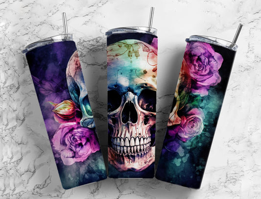 AI Rose Skull 20 oz Tumbler