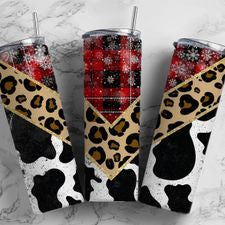 Red Leopard Cow Hide 20 oz Tumbler