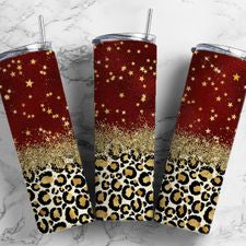 Red Star Holiday Glitter 20 oz Tumbler